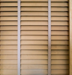 front view of wood louver window