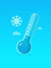 Naklejka premium Thermometer with snowflake icon vector illustration