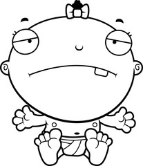 Cartoon Baby Girl Sad