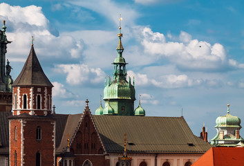 Fototapeta na wymiar Krakow towers. Symbols of the town.