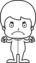 Cartoon Angry Boy In Pajamas