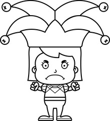 Cartoon Angry Jester Girl