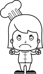 Cartoon Angry Chef Girl