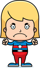 Cartoon Angry Superhero Girl