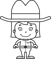 Cartoon Smiling Cowboy Girl