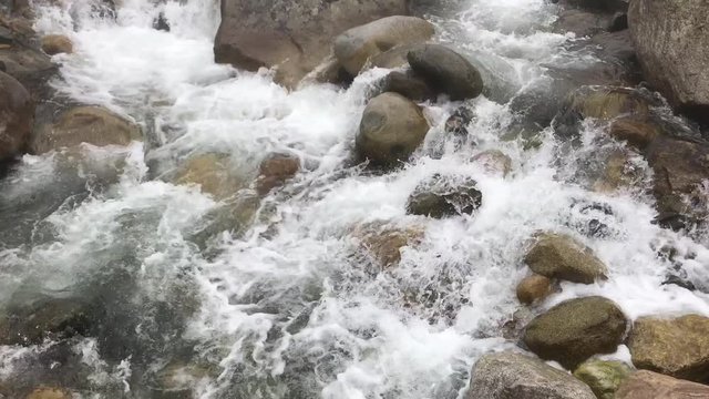 Fast moving river in elevit plateau from rize turkey
