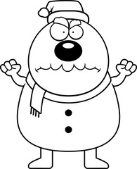 Angry Cartoon Snowman Santa