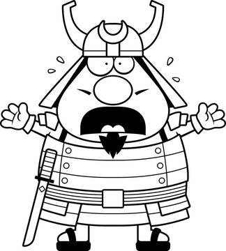 recommend clip art: Scared Cartoon Samurai