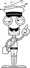 Cartoon Drunk Mail Carrier Robot