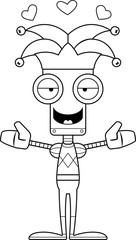 Cartoon Jester Robot Hug
