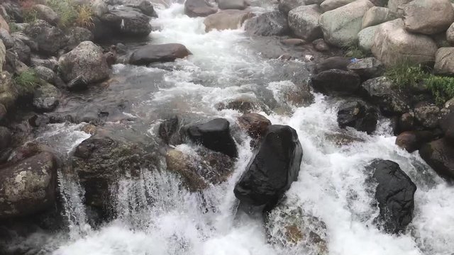 Fast moving river in elevit plateau from rize turkey