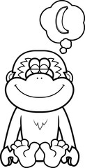 Cartoon Gibbon Dreaming