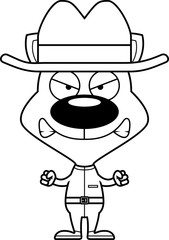 Cartoon Angry Cowboy Kitten