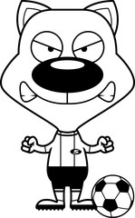 Cartoon Angry Soccer Player Kitten