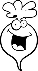 Cartoon Radish Smiling