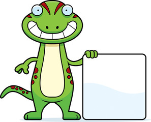 Cartoon Gecko Sign