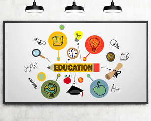Education sketch on a whiteboard