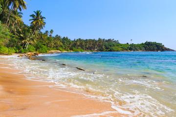 Fototapeta na wymiar Paradise tropical beach. Turquoise ocean.