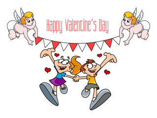 Happy Kids Valentine Graphic