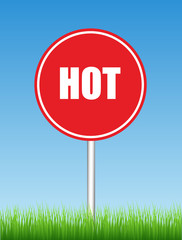 Hot Signboard Vector