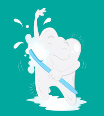 Tooth brushing itself funny cute