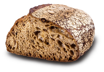 Rye bread isolated on white background