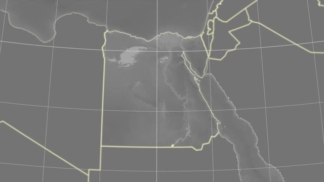 Egypt and neighborhood. Grayscale
