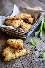 Savory Scones with cheese, bacon and scallion