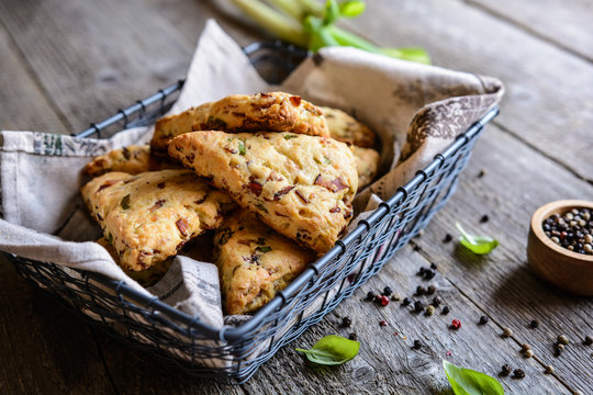 Savory Scones with cheese, bacon and scallion