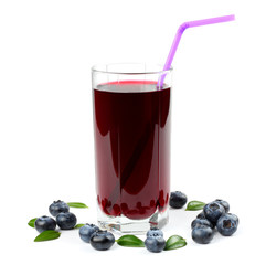 blueberry juice isolated on white background.
