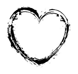 Grunge Black Heart Shape