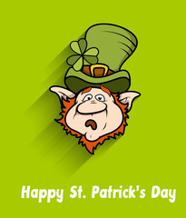 Scared Funny Leprechaun Character Face Expression