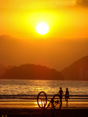Obraz na płótnie Canvas Praia de Santos em dia de sol