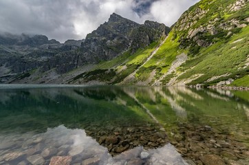 Tatra mountains landscape, panorama of Czarny Staw Gasienicowy, Poland (Black Pond)