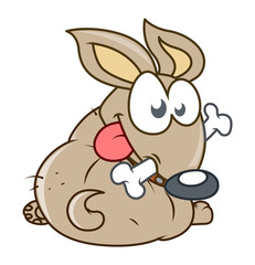 Cute Puppy with Bone Vector