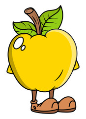 Yellow Cartoon Apple