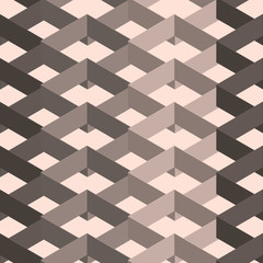 Geometric seamless pattern. 3d square shapes