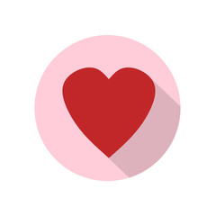 Red Heart Round Flat Medical Icon Illustration