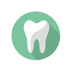 Tooth Round Flat Medical Icon Illustration