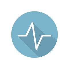 Heart Pulse Graphic Round Flat Medical Icon Illustration