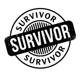 Survivor rubber stamp. Grunge design with dust scratches. Effects can be easily removed for a clean, crisp look. Color is easily changed.