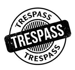 Trespass rubber stamp. Grunge design with dust scratches. Effects can be easily removed for a clean, crisp look. Color is easily changed.
