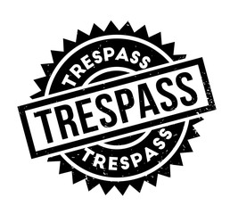 Trespass rubber stamp. Grunge design with dust scratches. Effects can be easily removed for a clean, crisp look. Color is easily changed.