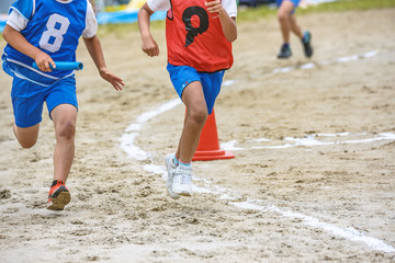 運動会　リレー風景