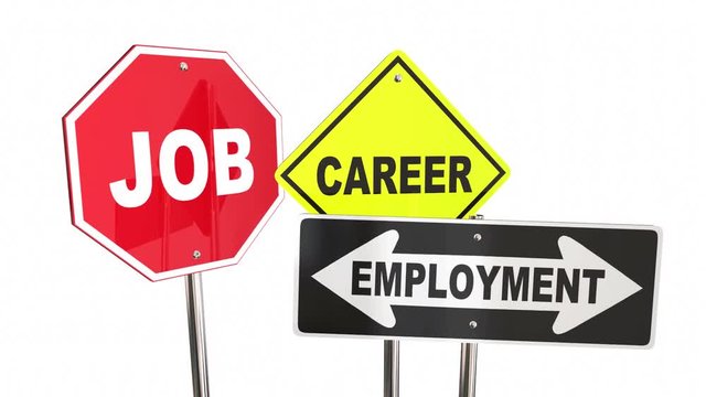 Job Career Employment Signs 3d Animation