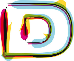 Abstract colorful Letter D