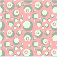 Pink and green circle seamless pattern stock vector illustration