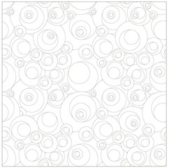 Seamless monochrome pattern with black line circles on white stock vector illustration