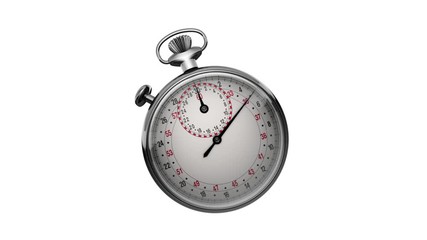 Analog stopwatch on white background