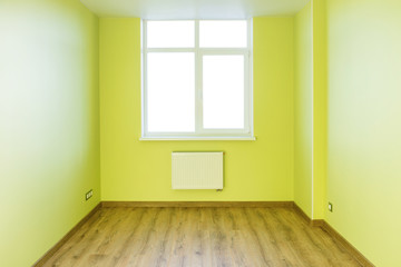 Living room interior of green empty room